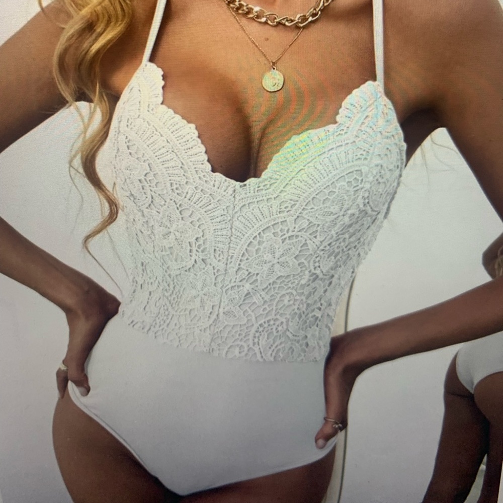 White lace bodysuit